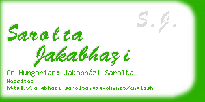 sarolta jakabhazi business card